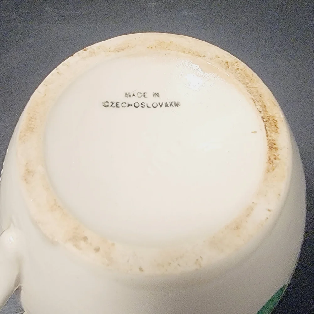 Vintage Hand Painted‎ Czechoslovakia Milk Pitcher